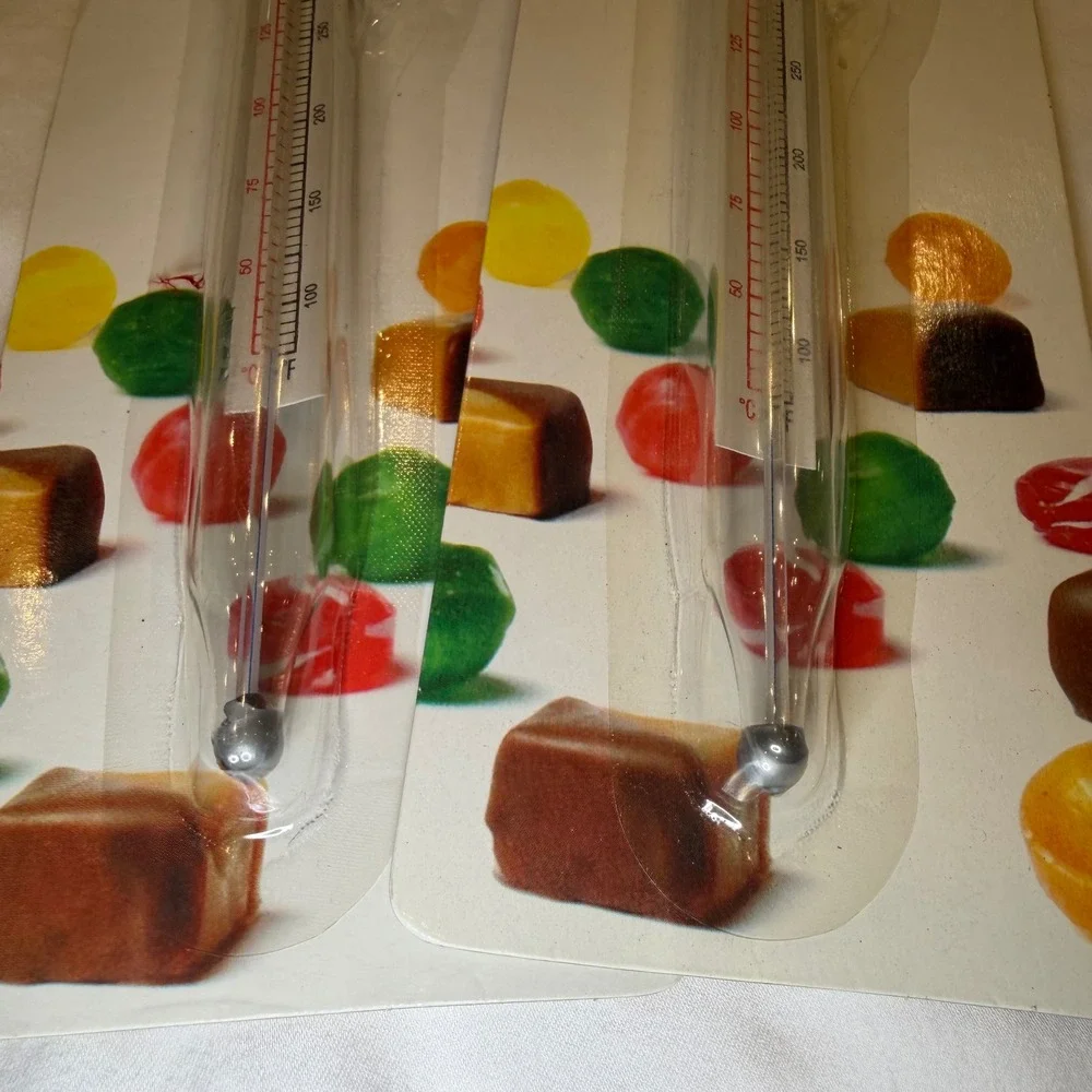 Make n Mold Candy Thermometer Lot of 2 Glass with Pan Clip 400F 5620-Thermometer